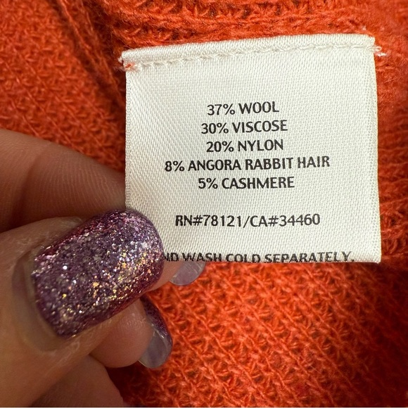 Eileen Fisher Burnt Orange Knit Sweater size XS long sleeve V neck - Picture 4 of 7